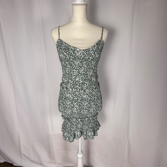 Abercrombie and Fitch Women's Green Floral Smocked Mini Dress, Wedding, Party S - Picture 11 of 12